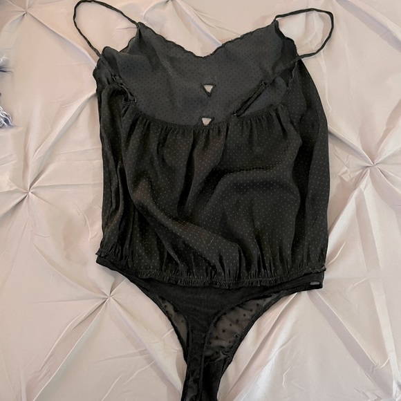 Free People Black Silky Bodysuit - Picture 3 of 3